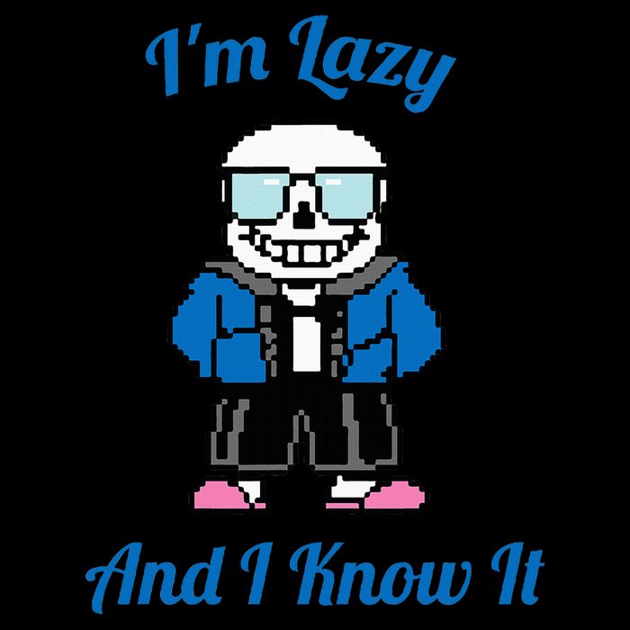 Sans Skeleton Cool Pixel Art IM Lazy And I Know It 16oz Travel Tumbler