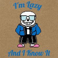 Sans Skeleton Cool Pixel Art IM Lazy And I Know It Cotton Canvas Backpack
