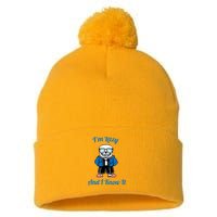 Sans Skeleton Cool Pixel Art IM Lazy And I Know It Pom Pom 12in Knit Beanie
