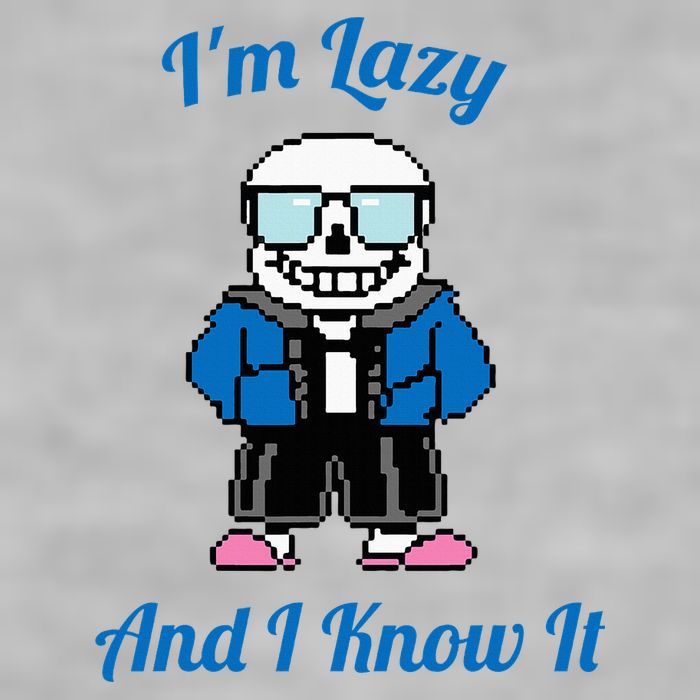 Sans Skeleton Cool Pixel Art IM Lazy And I Know It Ladies PosiCharge Tri-Blend Wicking Tank