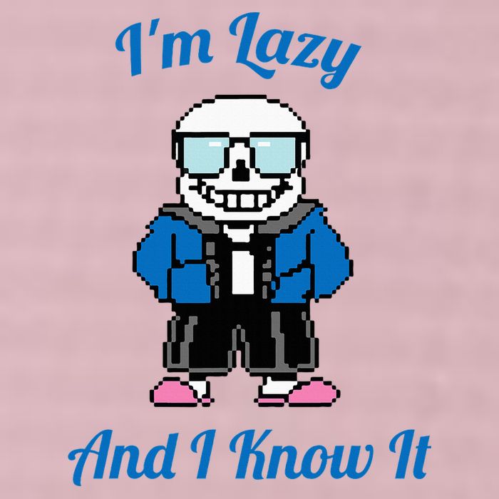Sans Skeleton Cool Pixel Art IM Lazy And I Know It 25L Jumbo Tote