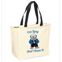 Sans Skeleton Cool Pixel Art IM Lazy And I Know It Zip Tote Bag