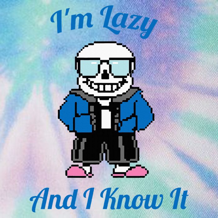 Sans Skeleton Cool Pixel Art IM Lazy And I Know It Legacy Tie Dye Trucker Hat