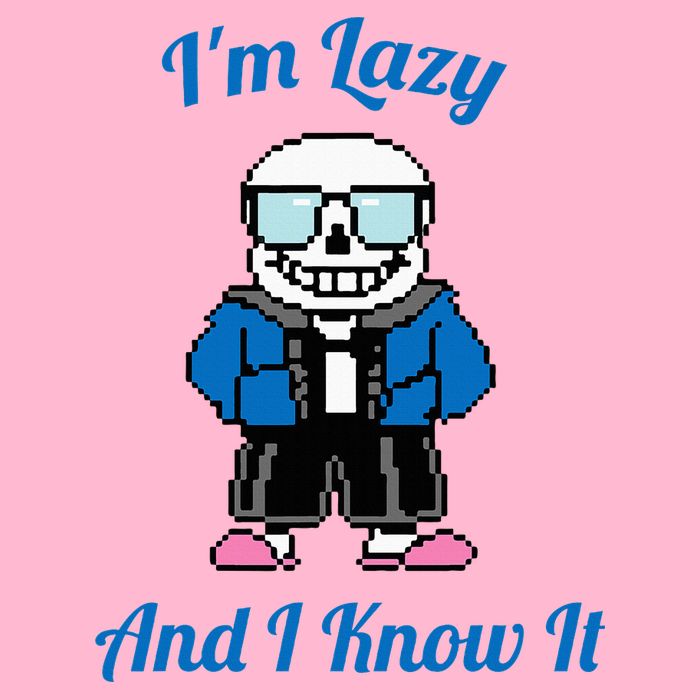 Sans Skeleton Cool Pixel Art IM Lazy And I Know It Women's Strappy Tank