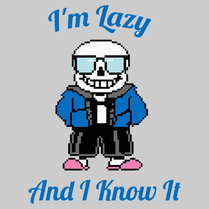 Sans Skeleton Cool Pixel Art IM Lazy And I Know It Tie-Dye T-Shirt