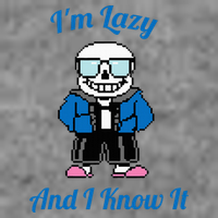 Sans Skeleton Cool Pixel Art IM Lazy And I Know It 7-Panel Snapback Hat