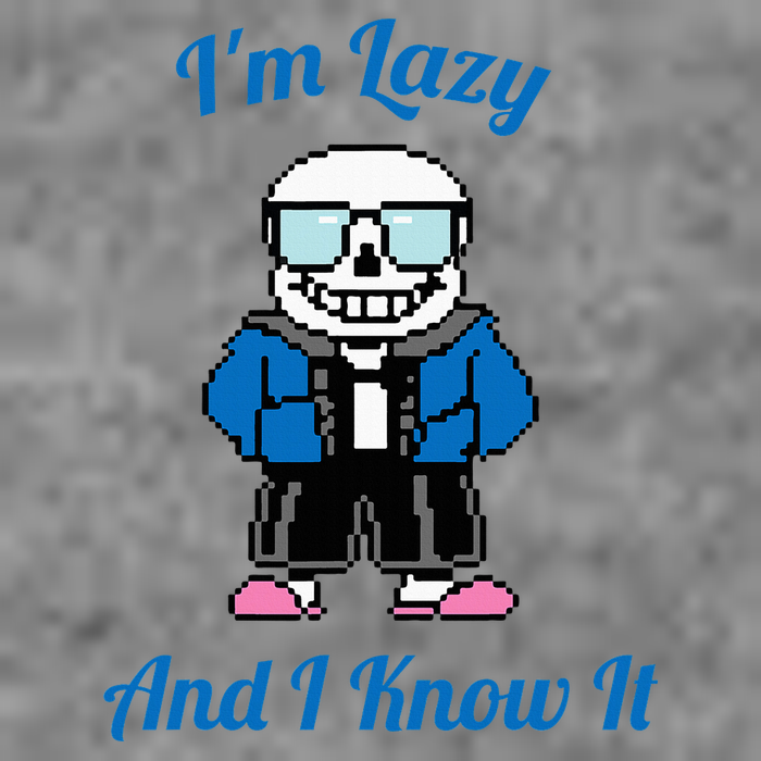 Sans Skeleton Cool Pixel Art IM Lazy And I Know It 7-Panel Snapback Hat