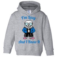 Sans Skeleton Cool Pixel Art IM Lazy And I Know It Toddler Hoodie