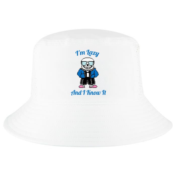 Sans Skeleton Cool Pixel Art IM Lazy And I Know It Cool Comfort Performance Bucket Hat