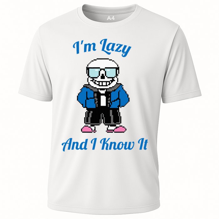 Sans Skeleton Cool Pixel Art IM Lazy And I Know It Performance Shirt