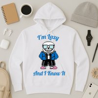 Sans Skeleton Cool Pixel Art IM Lazy And I Know It Hoodie