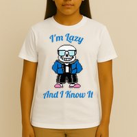 Sans Skeleton Cool Pixel Art IM Lazy And I Know It T-Shirt