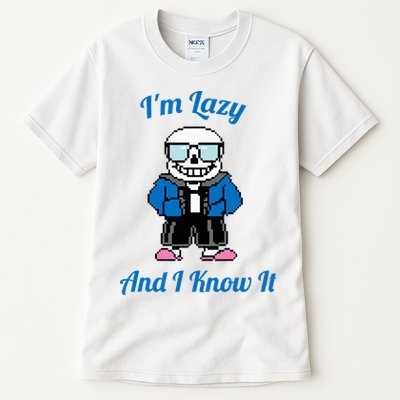 Sans Skeleton Cool Pixel Art IM Lazy And I Know It Tall T-Shirt