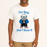 Sans Skeleton Cool Pixel Art IM Lazy And I Know It Tall T-Shirt