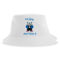 Sans Skeleton Cool Pixel Art IM Lazy And I Know It Sustainable Bucket Hat