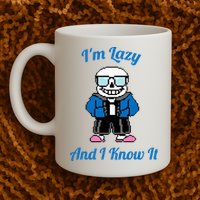 Sans Skeleton Cool Pixel Art IM Lazy And I Know It Mug