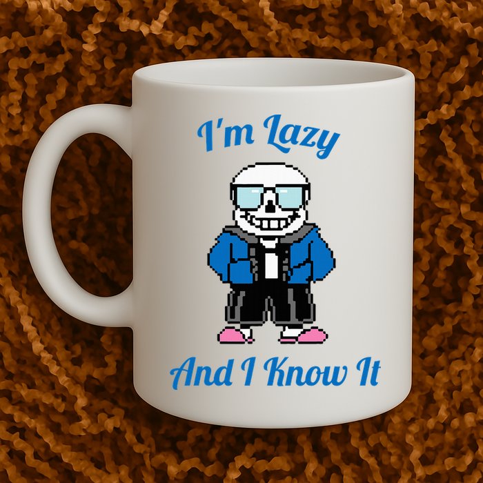 Sans Skeleton Cool Pixel Art IM Lazy And I Know It Mug