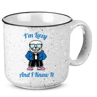 Sans Skeleton Cool Pixel Art IM Lazy And I Know It 15oz Campfire Ceramic Mug
