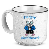 Sans Skeleton Cool Pixel Art IM Lazy And I Know It 15oz Campfire Ceramic Mug