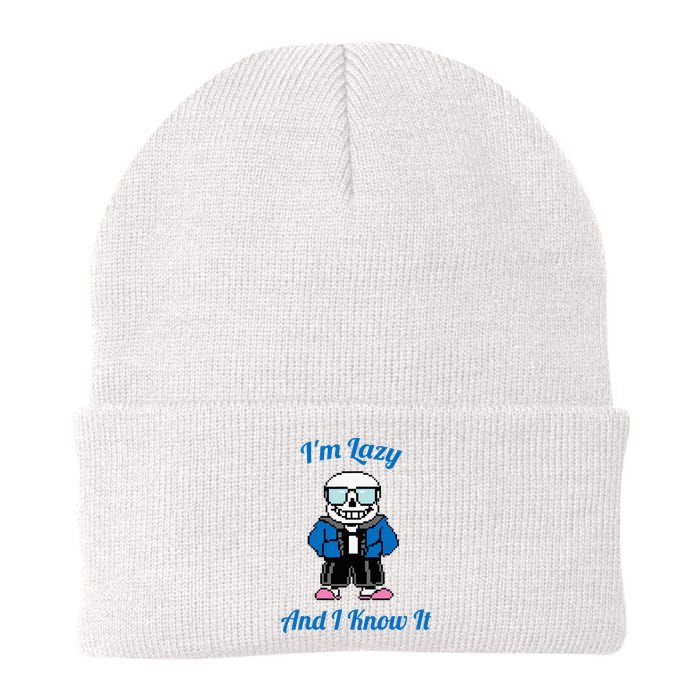 Sans Skeleton Cool Pixel Art IM Lazy And I Know It Beanie