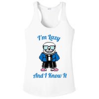 Sans Skeleton Cool Pixel Art IM Lazy And I Know It Ladies PosiCharge Competitor Racerback Tank