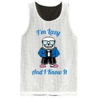 Sans Skeleton Cool Pixel Art IM Lazy And I Know It Mesh Reversible Basketball Jersey Tank