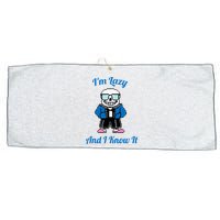 Sans Skeleton Cool Pixel Art IM Lazy And I Know It Large Microfiber Waffle Golf Towel