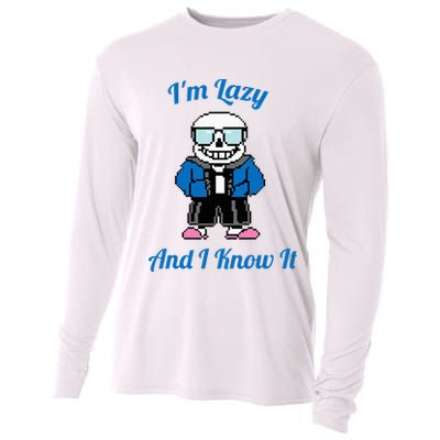 Sans Skeleton Cool Pixel Art IM Lazy And I Know It Cooling Performance Long Sleeve Crew