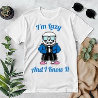 Sans Skeleton Cool Pixel Art IM Lazy And I Know It Premium T-Shirt