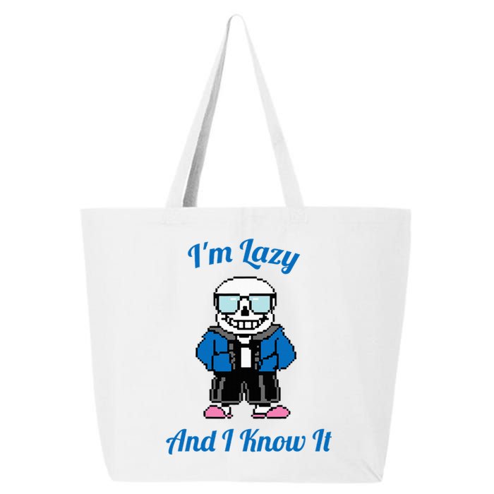 Sans Skeleton Cool Pixel Art IM Lazy And I Know It 25L Jumbo Tote