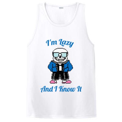 Sans Skeleton Cool Pixel Art IM Lazy And I Know It PosiCharge Competitor Tank