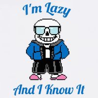 Sans Skeleton Cool Pixel Art IM Lazy And I Know It Trucker Hat