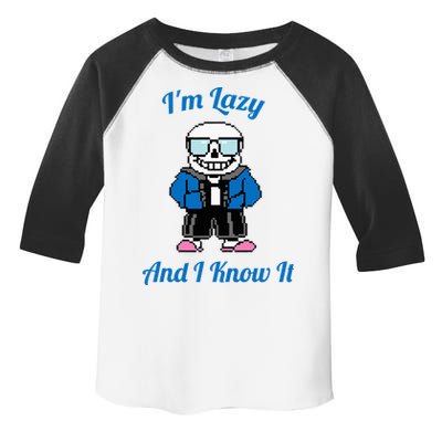 Sans Skeleton Cool Pixel Art IM Lazy And I Know It Toddler Fine Jersey T-Shirt