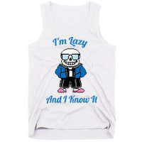 Sans Skeleton Cool Pixel Art IM Lazy And I Know It Tank Top