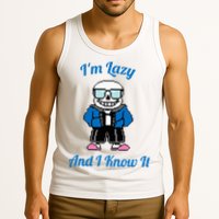Sans Skeleton Cool Pixel Art IM Lazy And I Know It Tank Top