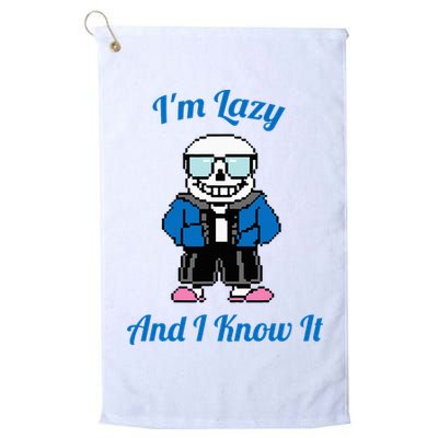 Sans Skeleton Cool Pixel Art IM Lazy And I Know It Golf Towel