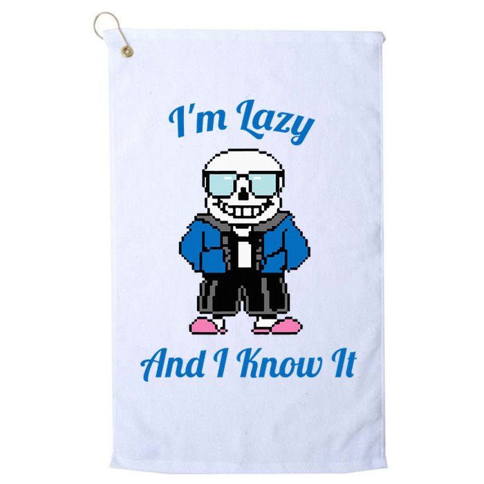 Sans Skeleton Cool Pixel Art IM Lazy And I Know It Golf Towel