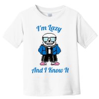 Sans Skeleton Cool Pixel Art IM Lazy And I Know It Toddler T-Shirt