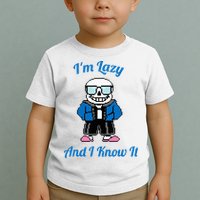 Sans Skeleton Cool Pixel Art IM Lazy And I Know It Toddler T-Shirt