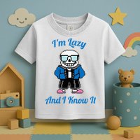 Sans Skeleton Cool Pixel Art IM Lazy And I Know It Toddler T-Shirt