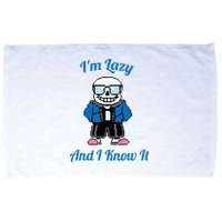 Sans Skeleton Cool Pixel Art IM Lazy And I Know It Microfiber Hand Towel