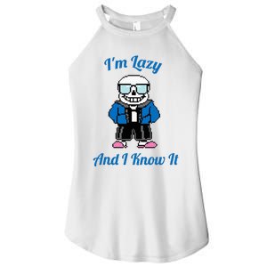 Sans Skeleton Cool Pixel Art IM Lazy And I Know It Women's Perfect Tri Rocker Tank