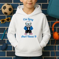 Sans Skeleton Cool Pixel Art IM Lazy And I Know It Kids Hoodie