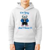 Sans Skeleton Cool Pixel Art IM Lazy And I Know It Kids Hoodie