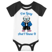 Sans Skeleton Cool Pixel Art IM Lazy And I Know It Infant Baby Jersey Bodysuit