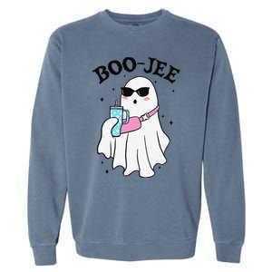 Spooky Season Cute Ghost Halloween Boujee Boo Jee Garment-Dyed Sweatshirt