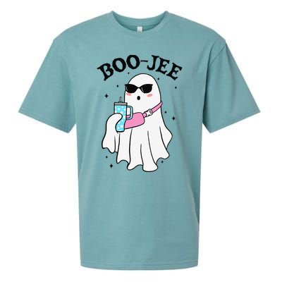 Spooky Season Cute Ghost Halloween Boujee Boo Jee Sueded Cloud Jersey T-Shirt