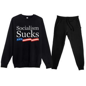 Socialism Sucks Conservative Premium Crewneck Sweatsuit Set