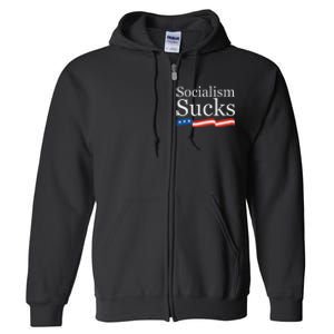 Socialism Sucks Conservative Full Zip Hoodie