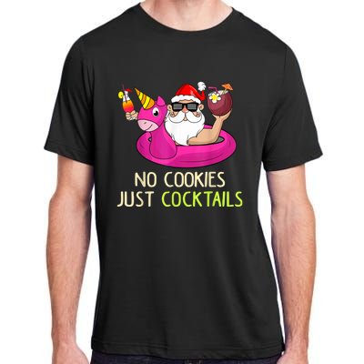 Summer Santa Christmas In July No Cookies Just Cocktails Adult ChromaSoft Performance T-Shirt